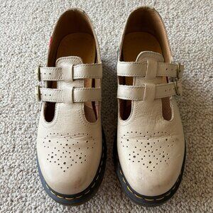 Dr. Martens Bethan Pisa Leather Platform Mary Janes | Vintage Taupe | Size 10